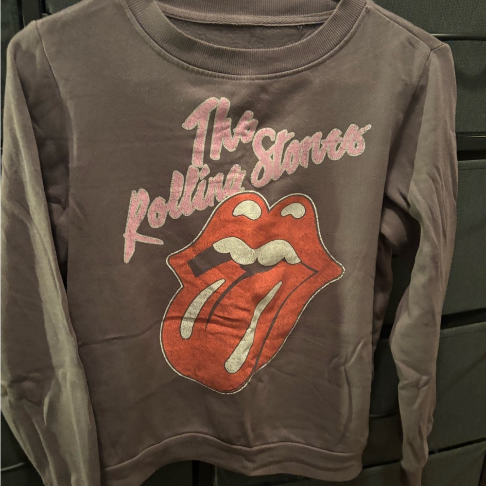 The Rolling Stones Women's Crew Neck Sweater - Gray and Red